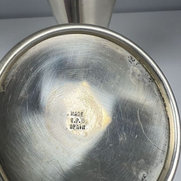 Vintage Spain Toledo Metal Goblets Chalice Cup Wine Glass Made in Spain - Picture 10 of 10